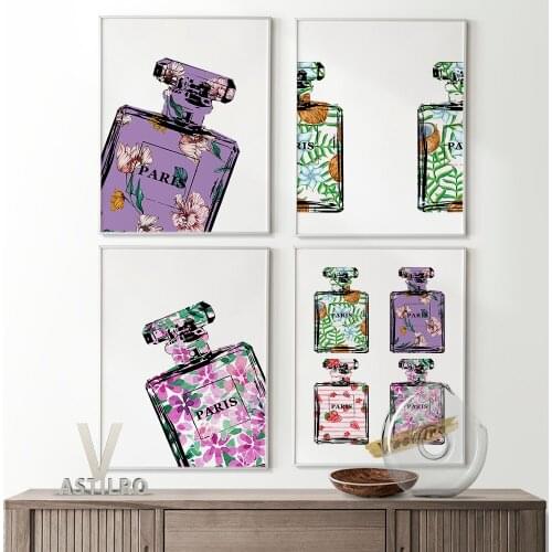Abstract Perfume Flower Wall Art Prints Poster Fashion Watercolour Canvas Modern Living Room Home Decor Wall Stickers Painting