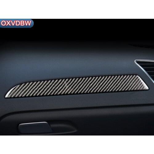 For Audi A4 B8 LHD RHD Accessories Car Interior styling stickers Cover Carbon Fiber Copilot dashboard trim panel Styling