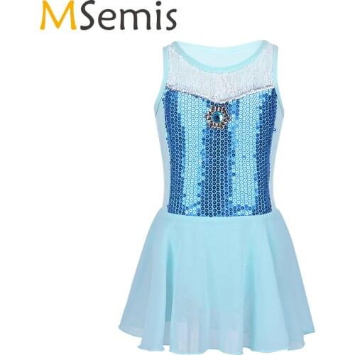 Sequins Ballet Dress Kids Gymnastics Dance Leotard Girls Dancewear Children Stage Performance Dress for Ballerina Party Costumes