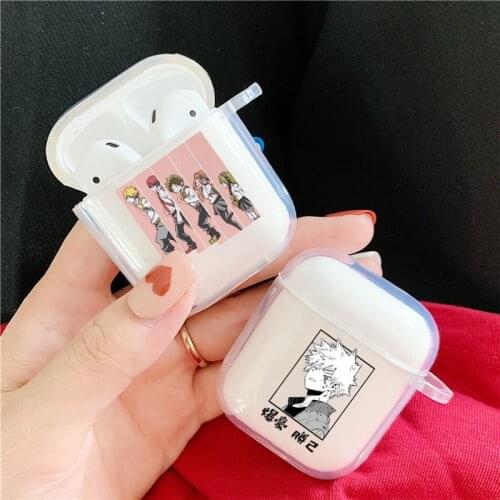 Anime My Hero Academia Deku Bakugou Boku No Hero Academia Earphone Case for Airpods 1 2 Soft Clear Bluetooth Earphone Cover