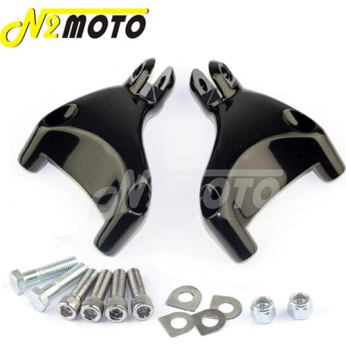 Black Motorcycle Passenger Footpeg Mount Adjustable Peg Clamp For Harley 883 1200 XL Sportster 2004-2013 CNC Footrest Brackets