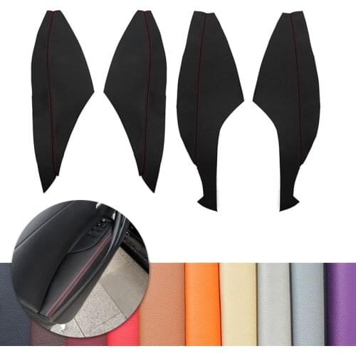 For Toyota Corolla 2019 4pcs Car-styling Door Armrest Panel Microfiber Leather Cover Sticker Decor