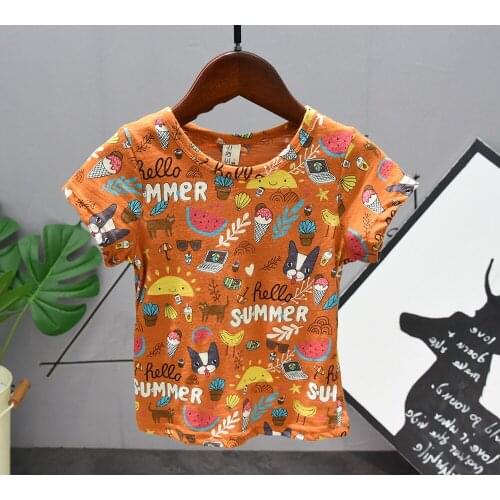 Summer Children Clothing Boys T-Shirt Cotton Cartoon boys Short Sleeve T-shirt Kid Boy Casual Cute T-shirt 2-7Years