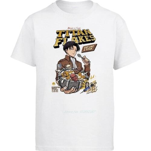 Attack On Titan Titan Flakes Shingeki No Kyojin Anime Top Men T Shirts manga Awesome Tees Short Sleeve Crewneck t shirts