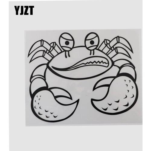 YJZT 19.2CM×15.7CM Personality Car Stickers Black/Silver Vinyl Marine Animal Crab Decal Motorcycle Racing 13D-0837