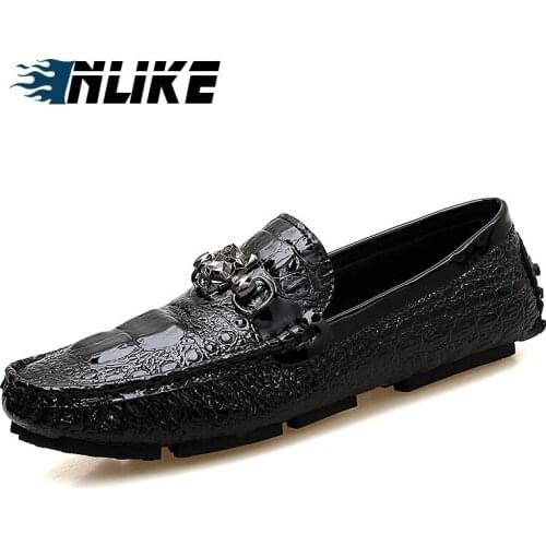 INLIKE New Big Size Mens Leather Shoes British Casual Shoes Male Doug Shoe loafers