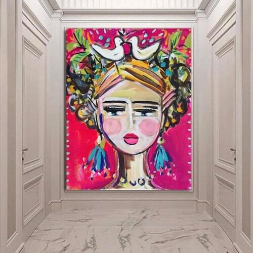 Canvas Painting Woman Print portrait impressionist modern abstract girl print on canvas wall pictures for living room