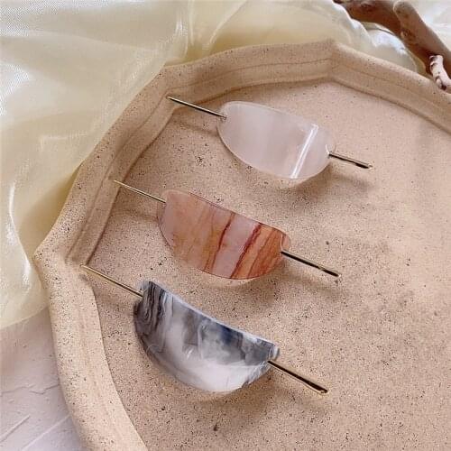 Korean retro geometric color hairpin Acetate plate twisted hairpin Korean version of creative simple Hair Pins Styling Tools