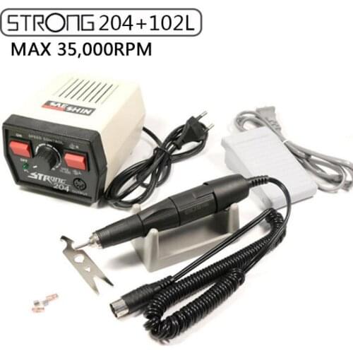 Nail polishing Jewelry Tools Micromotor Strong 204 Korea micromotor, goldsmith tools engraver 102 handpiece Polishing art tools