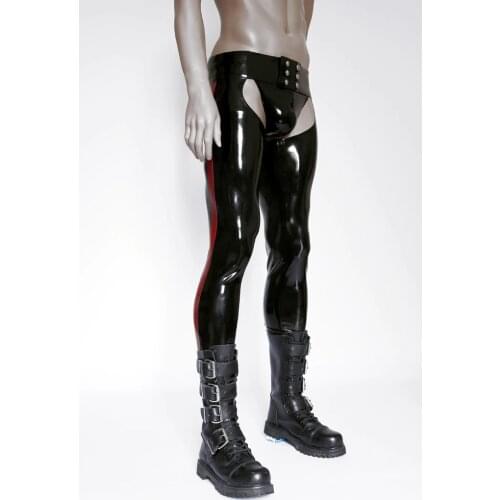 Latex Tight Chaps Sexy Latex Rubber Pants Long Trousers Mens Sexy Latex Pants (NO Briefs)