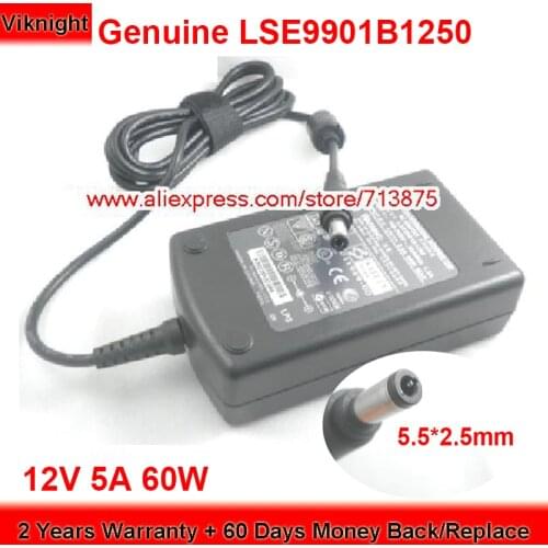 Genuine 12V 5A 60W AC Adapter for Seasonic Power Supply LSE9901B1260 SSA-0601S-1 LSE9901B1250 AL2251W MONITOR AG322FCX 0218B1260