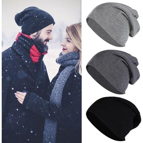 Autumn Winter Men Beanie Hat Unisex Warm Cotton Solid Color Cap Casual Running Hip Hop Skull Beanies Women Outdoor Bonnet