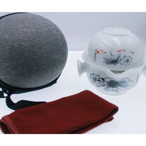Portable Ceramics Kung Fu Tea Set Include 1 Pot 1 Cup, High Quality Elegant Gaiwan,beautiful And Easy Teapot Kettle.coffee Cup
