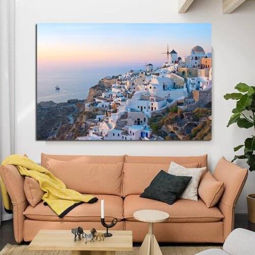 Greek Landscape Pictures Santorini Posters And Prints Canvas Paintings For Living Room Wall Decoration NO Frame