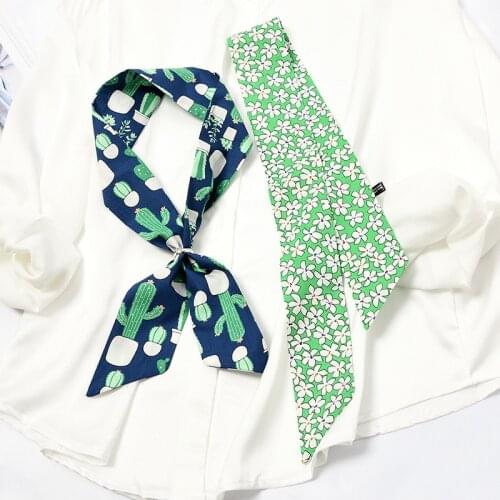 Print Scarf Hair Ties Bands for Women Girls Ribbon Scarves Ponytail Gum Scrunchies Headband DIY Hat Belt Bag Hair Accessories