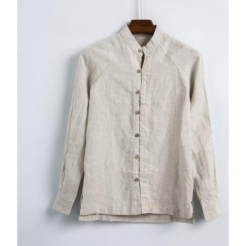 2017 Long sleeve linen shirt men spring summer men shirt fashion casual business shirts men long sleeve flax shirts mens camisa