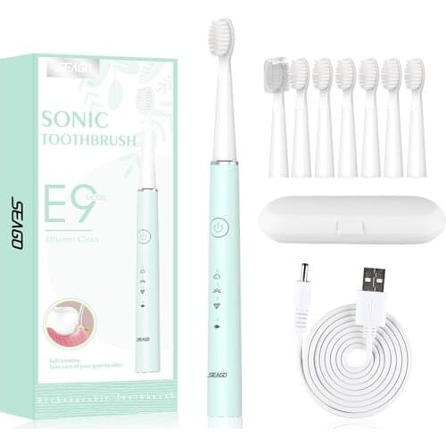 SEAGO Sonic Electric Toothbrush 360 Upgraded Automatic Rechargeable Tooth Brush Waterproof Replacement Brush Heads Gift SG548