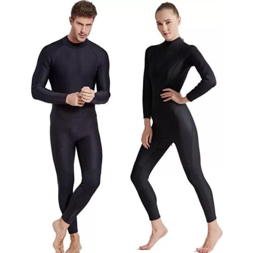 Sbart 2mm Mens Women Full Black Wetsuit Nylon Neoprene Fullbody One-piece Diving Suit for Scuba Diving Winter Swimming