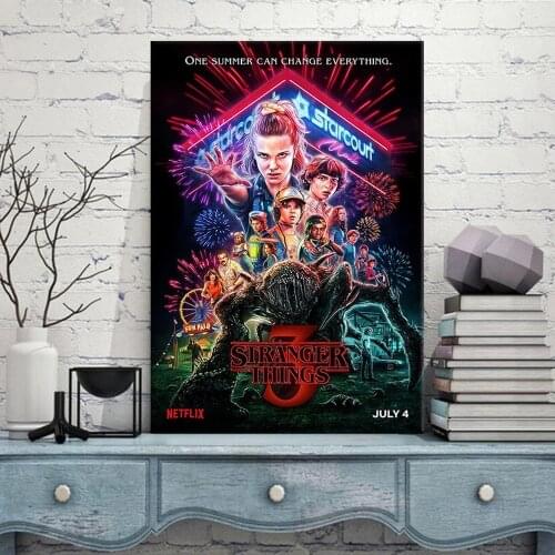 Stranger Things 3 Movie Posters And Prints Home Porch Canvas Painting Cuadros Decoracion Salon Wall Pictures For Living Room
