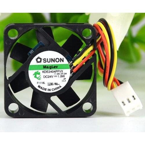 SUNON KDE2404PFVX 4010 40*40*10mm DC 24V 1.9W 4cm 3-wire Silent Power Computer Inverter Cooling Fan