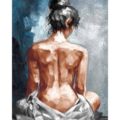 Tapb Abstract Sexy Nude Woman Oil Painting By Number Kits Zero-Based Handpainted On Canvas Color By Number Home Wall Art Decor
