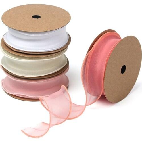 9m Wave silk organza ribbon bow material for hair accessories DIY gift wrapping gift decoration ribbon lace sewing accessories