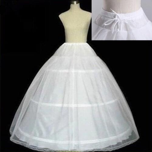High Quality White 3 Hoops Petticoat Crinoline Slip Underskirt For Wedding Dress Bridal Gown In Stock 2021