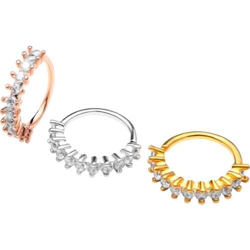 10pcs Body Jewelry Piercing -NEW CZ Ear Helix Daith Cartilage Tragus Earring Nose Septum Ring Bend Shine 18gX8mm