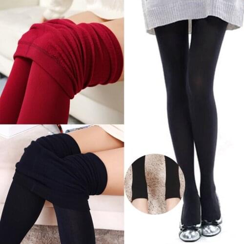 Women Girl Long Warm Stockings Pantyhose High Elastic Thick Autumn Winter Nylon Tights Christmas Lady Female Solid Color Socks