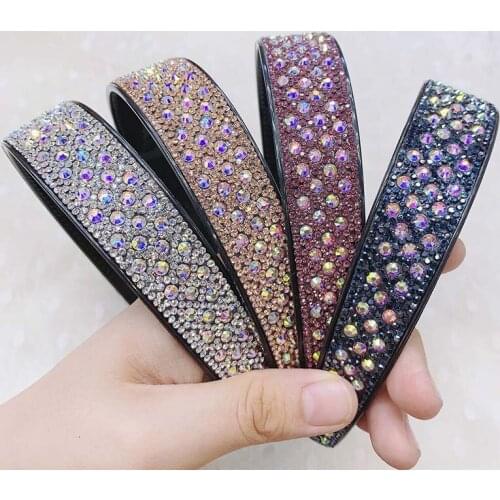 Ladies Wide Full Rhinestone Headbands Fashion Crystal Teeth Hairbands No-slip Hair Bands Hoops Hair Accessories for Women Girls