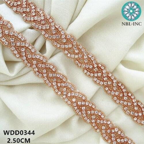 10 YARDS) Wholesale iron on silver clear bridal rhinestone beaded applique trim for wedding dress sash belt WDD0344-R