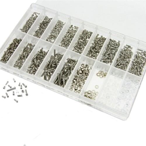 Universal 1000pcs Assorted Tiny Precision Screws Nut Watch Eyeglass Glasses Phone Tablet Repair Tool Set Kit