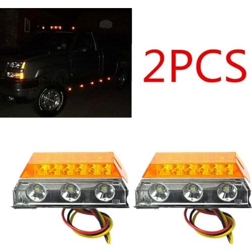 2Pcs 24V 15LED Side Light Indicator Light Suitable for Truck Trailer