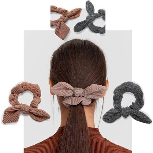 2pcs/set New pleated scrunchies with bow pack Lurex Shining Girl Moda Hair hoop For Woman Accessoreis Hair scrunchies