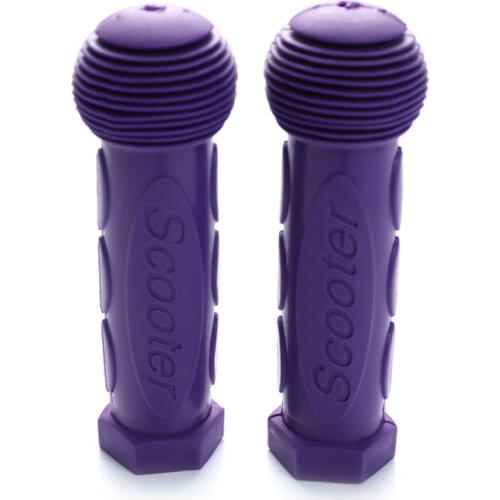 2Pcs Purple Child Children Kid Kids Bike Bicycle Tricycle Skateboard Scooter Rubber Grip Handle Handlebar Grips Anti-skid