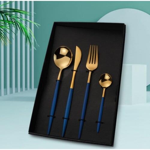 410 Stainless Steel Portuguese Tableware Western Tableware Four-piece Cutlery Set Hotel Western Food Creative Gifts