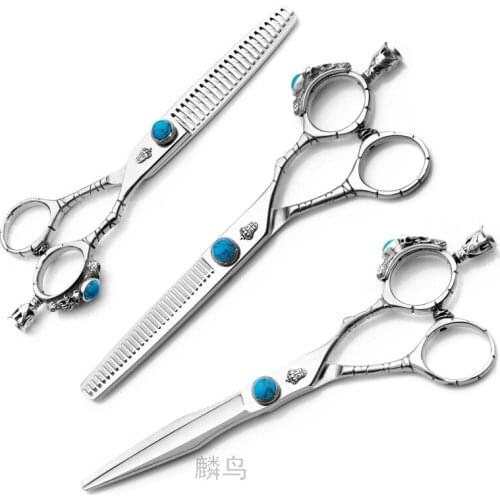 6.0" Hairdressing Scissors Hair Professional Thinning Shears Set Hair Cutting Scissors Barber Scissors 440C Japan HZ-0001