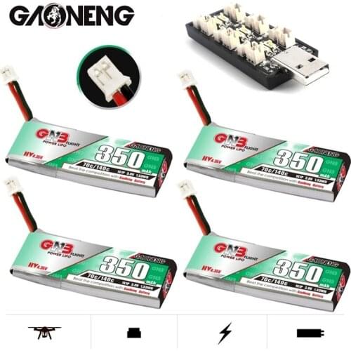 GAONENG 3.8V 350mAh 70C/140C 1S HV Lipo Battery PH2.0 for BetaFPV 65S UK65 Blade Inductrix UR65 Tiny Whoop Drone and Charger