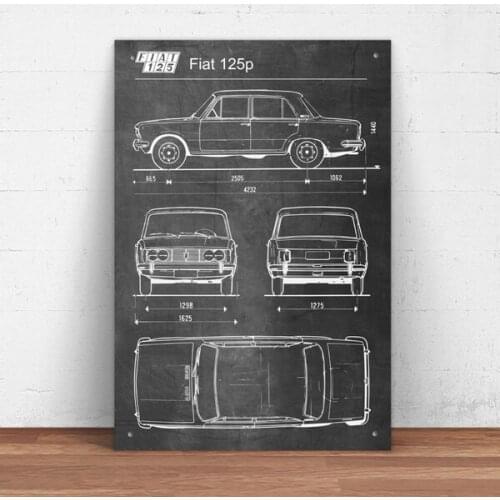 Fiat 125p Car Metal Tin Sign Pin Up Metal Sign Metal Decor Wall Sign Wall Decor (20cmx30cm)