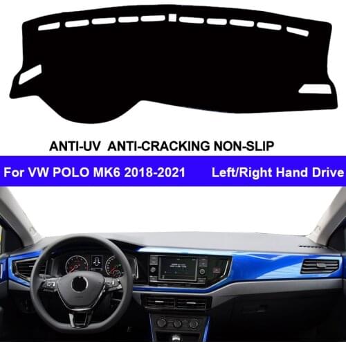 Car Auto Inner Dashboard Cover For Volkswagen VW POLO MK6 2018 2019 2020 2021 Center Console Protector Carpet Dashmat Sun-shade