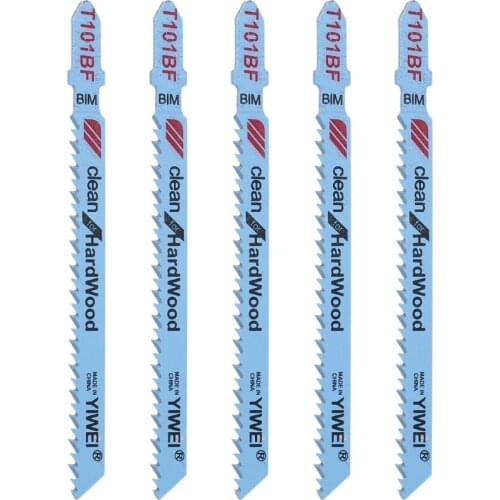 5 Pcs T101BF Bi-metal T-Shank Jigsaw Blades Cutting Tool Clean For Hardwood Great Value Drop Ship