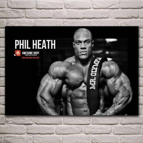 Bodybuilding sport bodybuilder muscles man fitness health living room decoration home wall art decor wood frame poster YR115