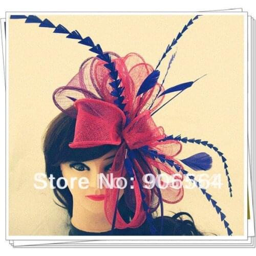 Elegant Sinamay Fascinator Hats Bridal Wedding Hats High Quality Cocktail Hats Occasion Headwear Party Hairstyle Multiple Color