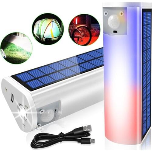 Solar Charging Flashlight Power Bank Torch Portable Flashlight Waterproof Hand Light Camping Lamp Emergency Fishing Night Light