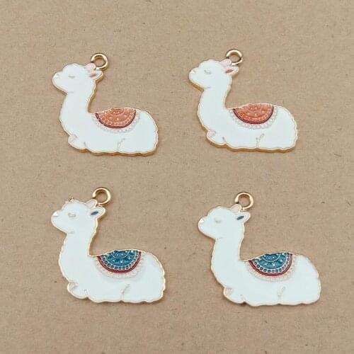 Zinc Alloy DIY Jewelry Findings Cute Animal camel Enamel Metal Charms Girls Earring Necklace Keychain Bracelet Kawaii Pendants