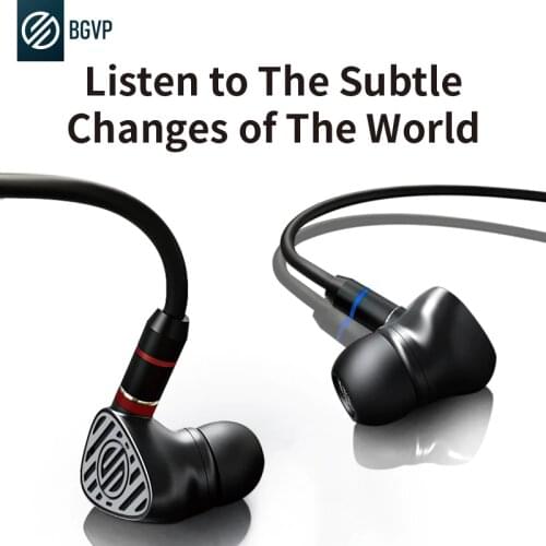 BGVP DN3 1DD+1BA Hybrid Dynamic Balanced Armature Headset Heavy Bass HIFI Music Monitor Audiophile MMCX Earphone Earbuds DM8 Q2S