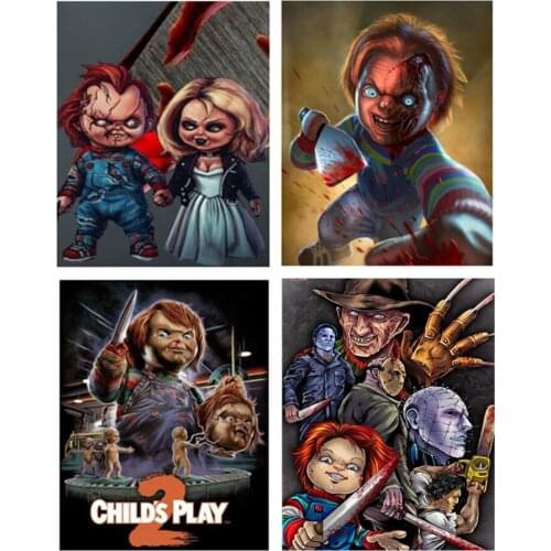 Chucky Diamond Painting Childs Play Full Square Rhinestone Diamond Embroidery Set Cross Stitch Kit Wall Decor