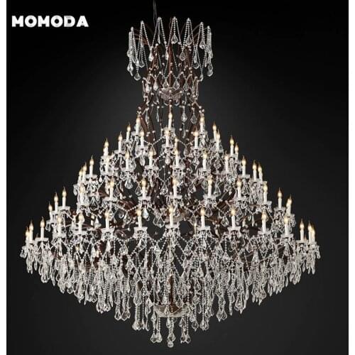Classic LED Chandeliers Lighting Retro Luxury Metal Crystal Candle Lights Fixture Bedroom Living Room Hotel Villa Lamps Lustre