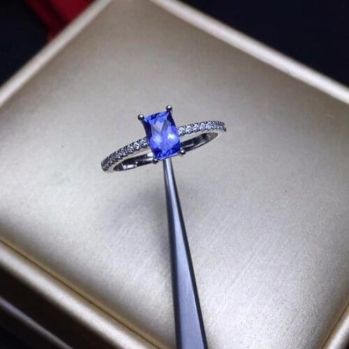 Natural tanzanite ring, simple style, 925 silver, beautiful color, latest design