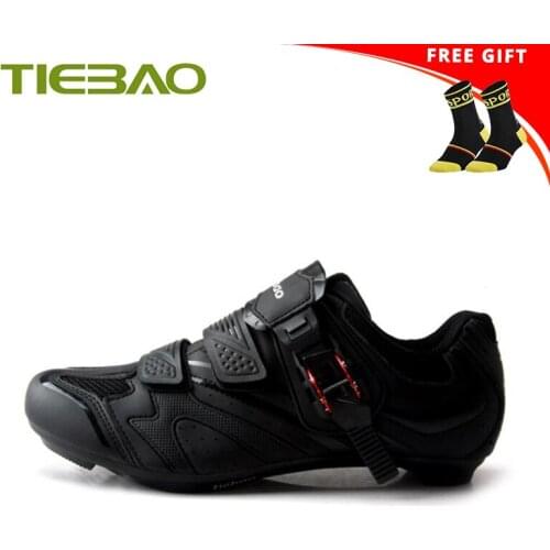 Tiebao Road Bike Shoes Self-locking Breathable Sapatilha Ciclismo for Women Men Cycling Sneakers With Cycling Socks Racing Shoes